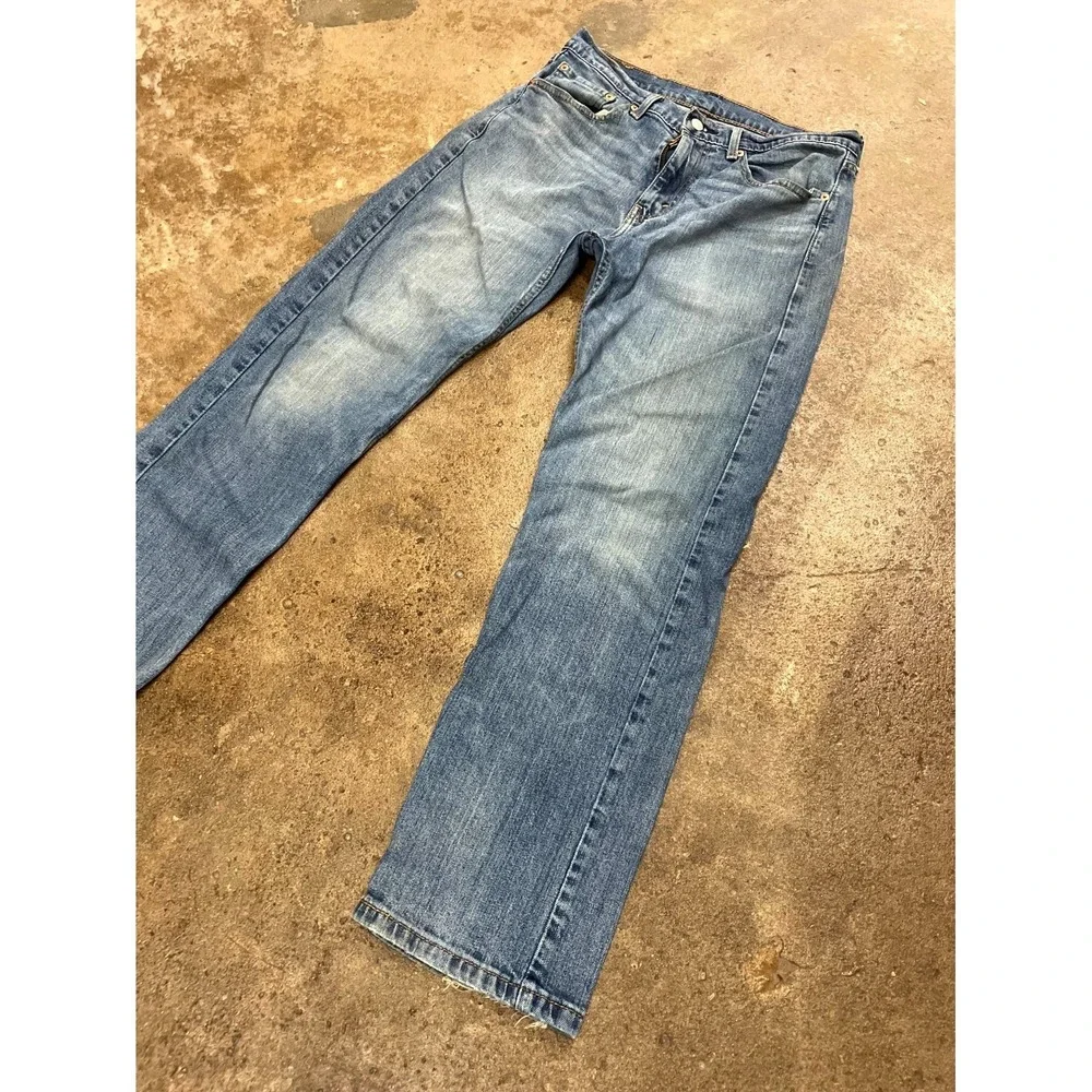 Levi's 505 Straight Leg Jeans Mens 32x30 Blue‎ Denim Cotton Stretch Regular Fit